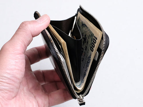 L字シルバーファスナー財布 “Cram”