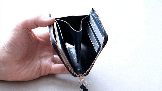 L字シルバーファスナー財布 “Cram”