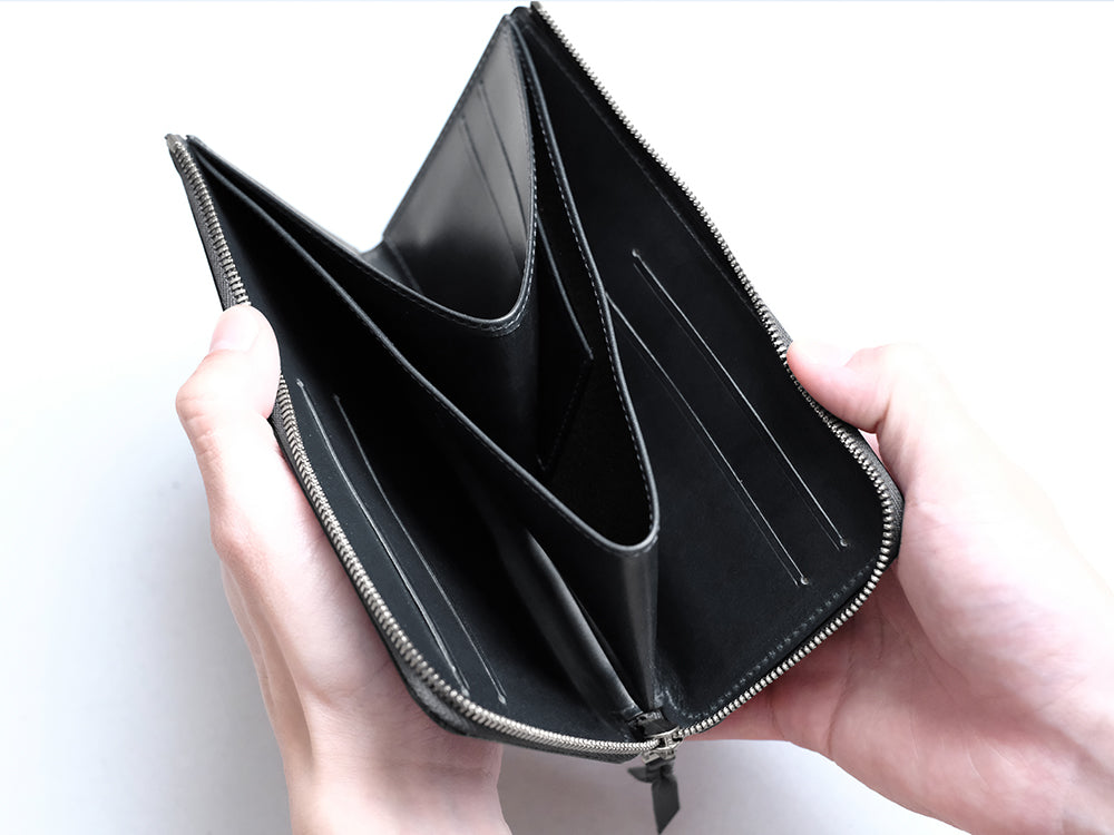 【限定数量】L字シルバーファスナー長財布 “Cram long”