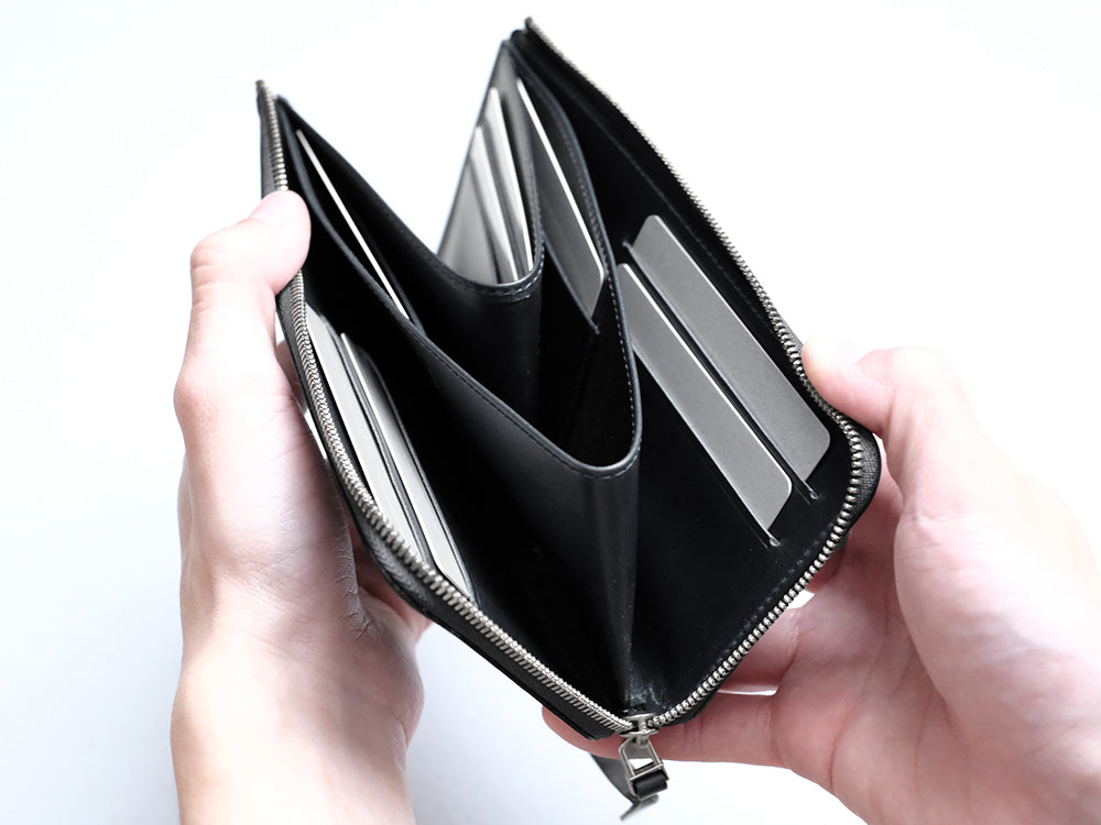 【限定数量】L字シルバーファスナー長財布 “Cram long”