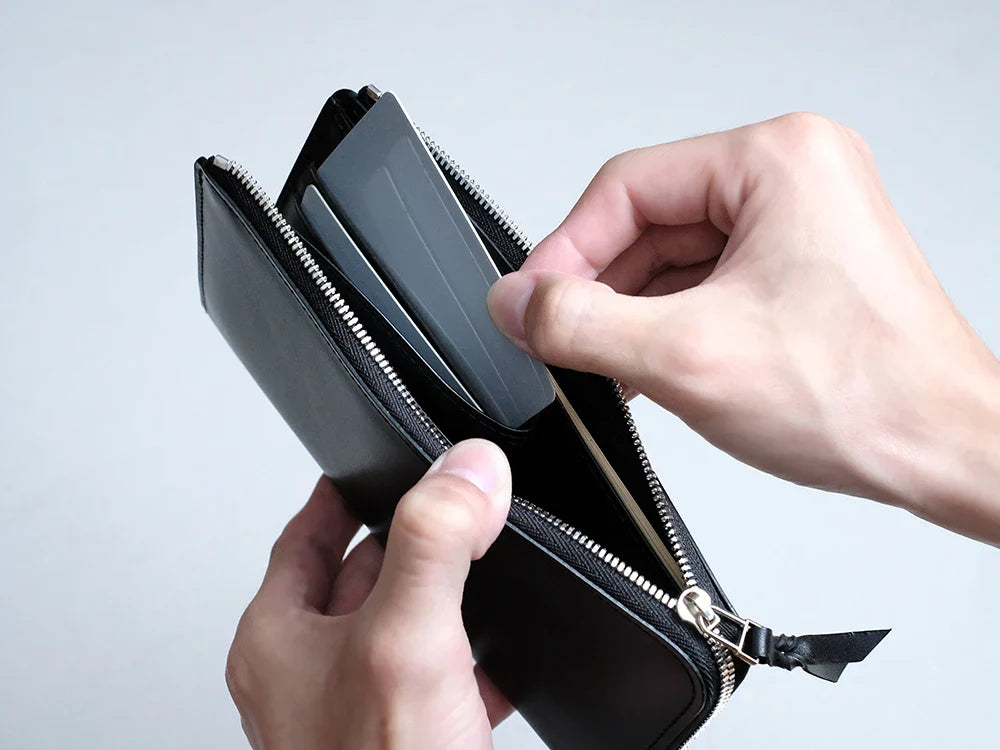 【限定数量】L字シルバーファスナー長財布 “Cram long”